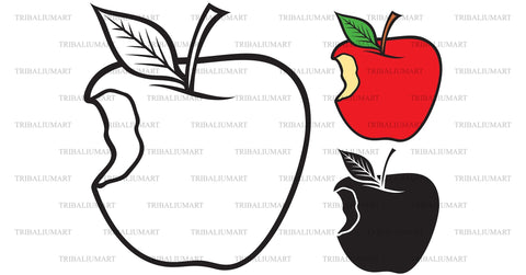 Bitten apple SVG TribaliumArtSF 