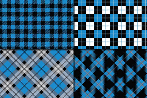 Black and Blue Plaid Digital Paper Digital Pattern VR Digital Design 