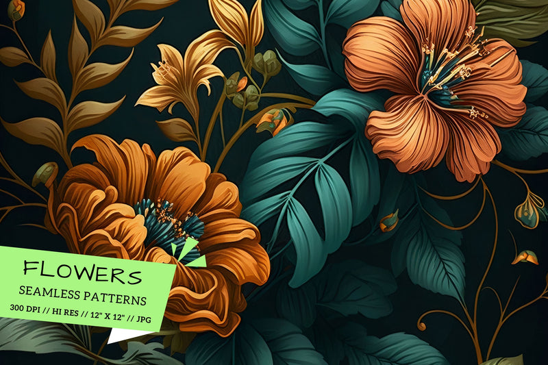 black and white background, floral background Digital Pattern FloridPrintables 