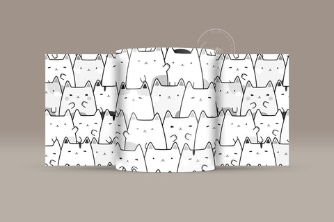 Black And White Cute Cats Mug Design, Cute Cats Sublimation Wrap, Cat Mug Wrap, Gift for Christmas Holiday, 11 & 15 Oz Mug Cricut Press Sublimation Wrap Sublimation Syre Digital Creations 