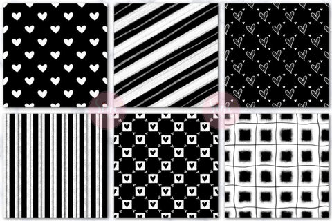 Black and White Digital Papers Backgrounds Set Digital Pattern SineDigitalDesign 