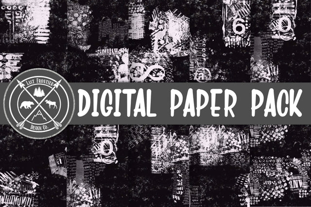 Black and white digital papers|Scrapbooking Paper Sublimation Last Frontier Design Co. 