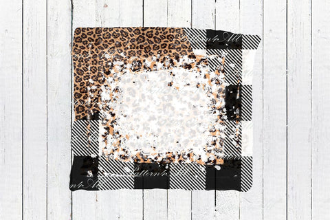 Black and white Plaid and Leopard Frame,Bleach background,Check splashes,Buffalo plaid Patches,Sublimation PNG,Distressed design element Sublimation ArtStudio 