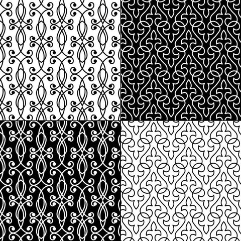 Black and White Wrought Iron Patterns Melissa Held Designs 