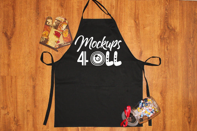 Black Apron Mockup, Baking Mockup, Blank Apron Mock Up, Candy jar, Kitchen Apron, Flatlay, Styled Apron Template, Product Jpeg Download Mock Up Photo ArtStudio 