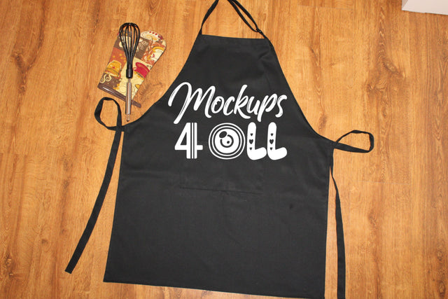 Black Apron Mockup, Baking Mockup, Blank Apron Mock Up, Kitchen Apron, Flatlay,Styled Apron Template, Product Jpeg Download Mock Up Photo ArtStudio 