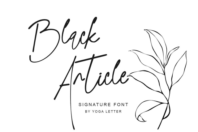Black Article Font Prasetya Letter 