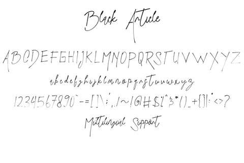 Black Article Font Prasetya Letter 