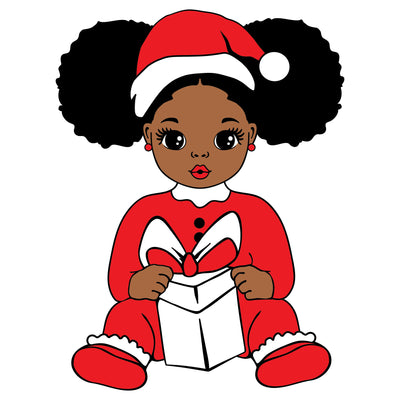 Black Baby Christmas Svg, Christmas Hat, Gift for Christmas, Afro girl Svg, Peekaboo Girl Svg, Afro Baby Girls, Black History, Svg Cut Files SVG 1uniqueminute 
