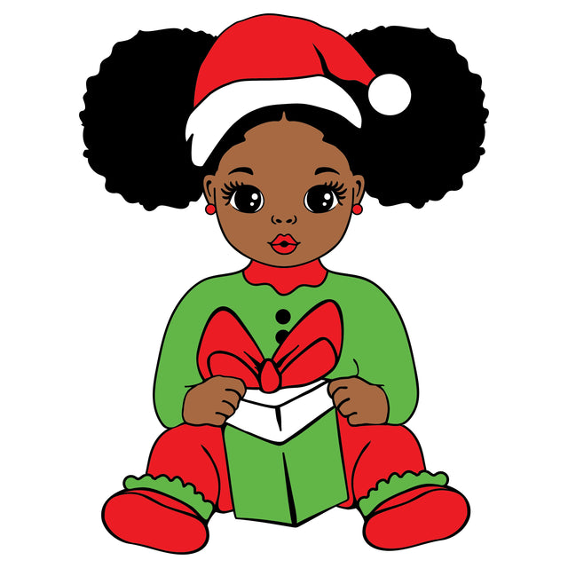 Black Baby Christmas Svg, Christmas Hat, Gift for Christmas, Afro girl Svg, Peekaboo Girl Svg, Afro Baby Girls, Black History, Svg Cut Files SVG 1uniqueminute 