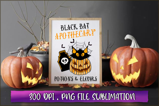 Black bat apothecary potions & elixirs Sublimation SVG Shetara Begum 