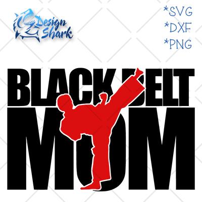 Black Belt Mom SVG Design Shark 