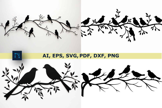 Black Birds on a Branch SVG Bundle SVG MD JOYNAL ABDIN 
