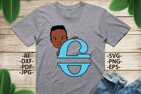 Black boy Svg Letter G, Alphabet name Svg, Birthday Letters SVg, Peeking boy svg, Split alphabet Svg, Split letter Svg, Monogram name Svg, Little black boy Svg, Afro Boy Svg SVG 1uniqueminute 