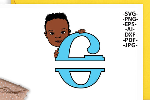 Black boy Svg Letter G, Alphabet name Svg, Birthday Letters SVg, Peeking boy svg, Split alphabet Svg, Split letter Svg, Monogram name Svg, Little black boy Svg, Afro Boy Svg SVG 1uniqueminute 