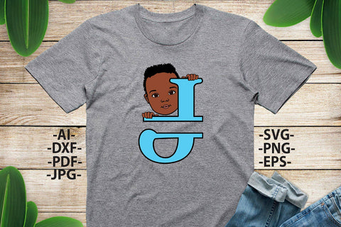 Black boy Svg Letter J, Alphabet name Svg, Birthday Letters SVg, Peeking boy svg, Split alphabet Svg, Split letter Svg, Monogram name Svg, Little black boy Svg, Afro Boy Svg SVG 1uniqueminute 