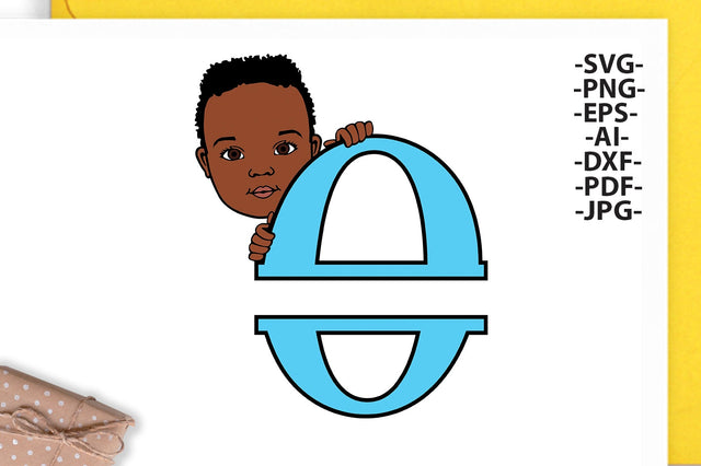 Black boy Svg Letter O, Alphabet name Svg, Birthday Letters SVg, Peeking boy svg, Split alphabet Svg, Split letter Svg, Monogram name Svg, Little black boy Svg, Afro Boy Svg SVG 1uniqueminute 