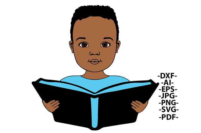 Black Boy Svg, Reading Book Svg, School, Boy learning Clipart, Peekaboo Boy Svg, Black Boy Matter, Afro Boy Svg, Afro Kid Svg, Svg Cut Files SVG 1uniqueminute 
