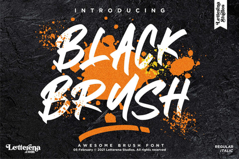 BLACK BRUSH Font Letterena Studios 