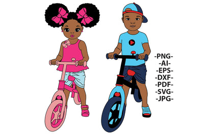 Black Bundle Svg, Afro Boy and Girl Svg, Boy With Bike Svg, Girl with Bike Svg, Kids Afro Svg,, Afro Woman, Cute Boy Svg, Svg Cut Files SVG 1uniqueminute 