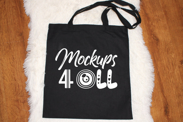 Black Canvas Tote Bag, Tote Mockup, Canvas Bag Mockup, Mockup, Template, Mock Up, Bag Mockup, Flat Lay, Bag Edge Canvas Tote, Svg Mock Up Mock Up Photo ArtStudio 