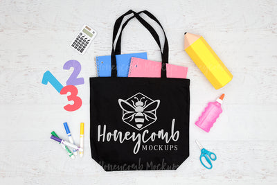 Black Canvas Tote Mockup, School Tote Bag Mockup, Teacher Tote Mockup, EC8000 Black Tote Bag Mockup, JPEG Craft Mockup Mock Up Photo Honeycomb Mockups 