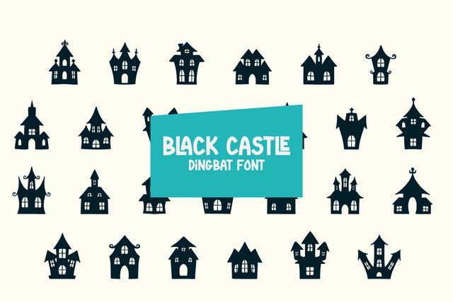 Black Castle - Dingbat Font Font Masyafi Studio 