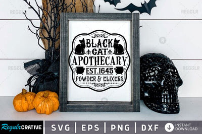 Black cat apothecary SVG SVG Regulrcrative 