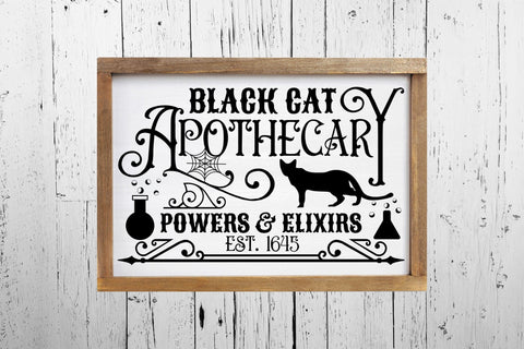 Black Cat Apothecary | Vintage Halloween Sign SVG SVG CraftLabSVG 