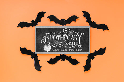 Black Cat Apothecary, Vintage Halloween Sign SVG SVG CraftLabSVG 