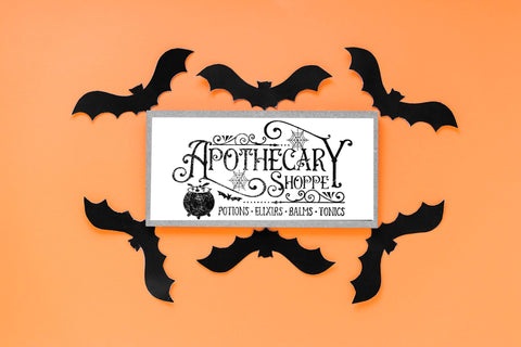 Black Cat Apothecary, Vintage Halloween Sign SVG SVG CraftLabSVG 