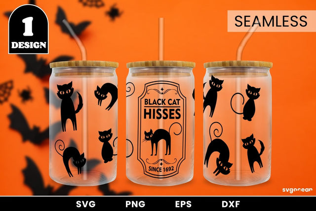 Black Cat Can Glass SVG SVG SvgOcean 