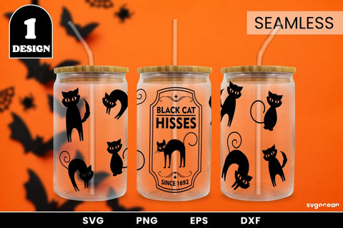 Black Cat Can Glass SVG SVG SvgOcean 
