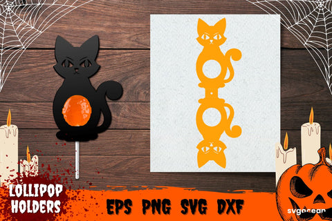 Black Cat Candy Holder | Lollipop Holders | Svg Bundle | Cut File SVG SvgOcean 