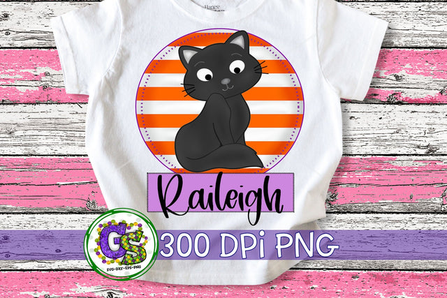 Black Cat Circle Design PNG for Sublimation-Halloween PNG Sublimation Greedy Stitches 