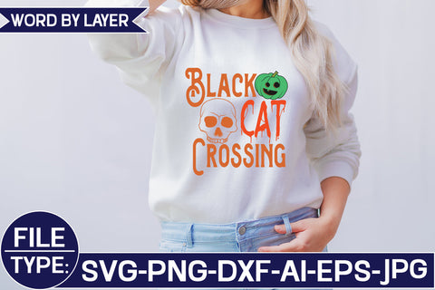 Black Cat Crossing SVG Cut File SVG Studio Innate 
