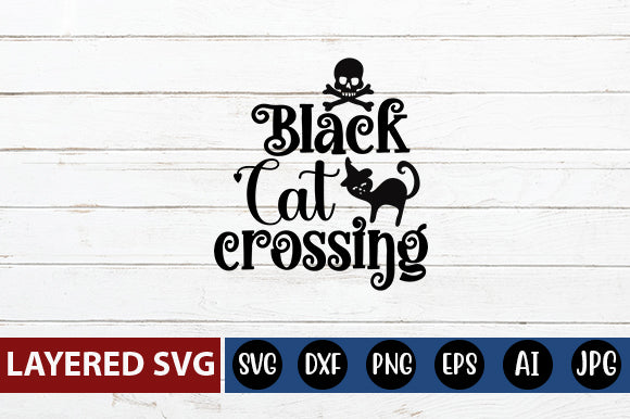 Black cat crossing SVG cute file SVG Blessedprint 