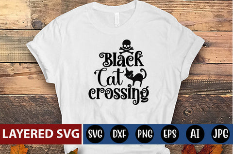 Black cat crossing SVG cute file SVG Blessedprint 