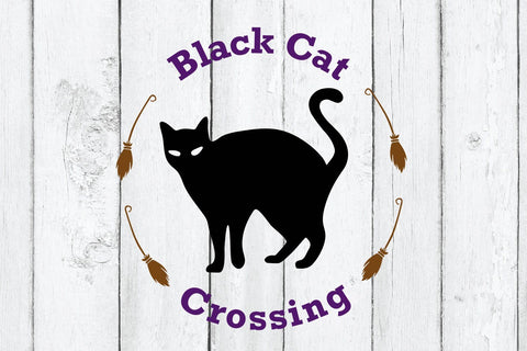 Black Cat Crossing SVG SVG B Renee Design 