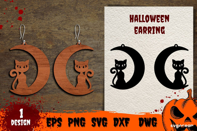 Black Cat Earrings | Glowforge | Jewelry SVG SvgOcean 