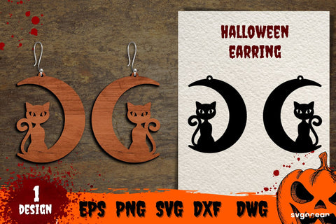 Black Cat Earrings | Glowforge | Jewelry SVG SvgOcean 