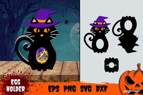 Black Cat Egg Holder Template | Svg Bundle | Cut Files SVG SvgOcean 