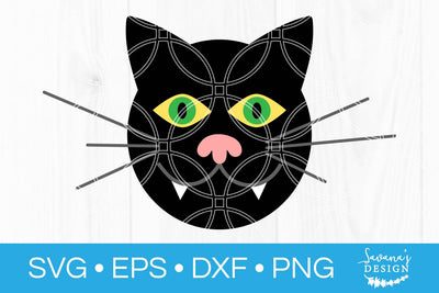 Black Cat Face SVG SVG SavanasDesign 