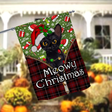 Black Cat Meowy Christmas Garden Flag 12x18 Garden Flag Sublimation Design Download PNG File Instant Download Sublimation CaldwellArt 
