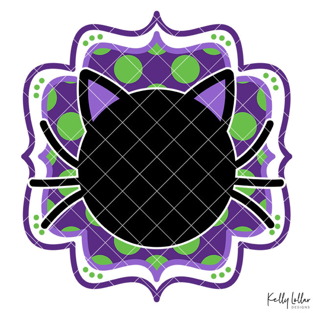 Black Cat Monogram Frame SVG Kelly Lollar Designs 