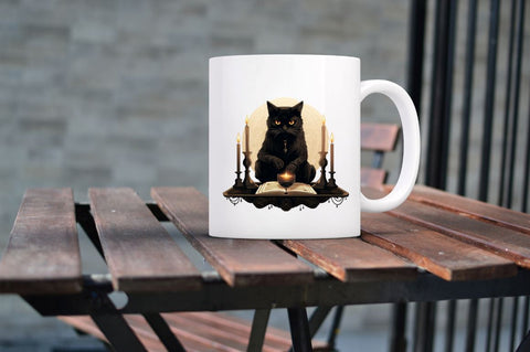 Black Cat Reading Tarot Cards Clipart BUNDLE Sublimation Regulrcrative 