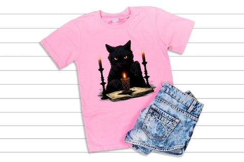 Black Cat Reading Tarot Cards Clipart BUNDLE Sublimation Regulrcrative 