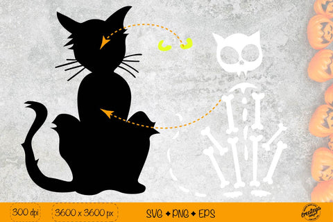 Black cat silhouette SVG| Black cat Halloween SVG SVG Createya Design 