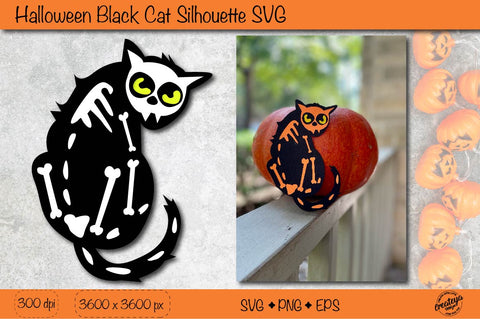 Black cat silhouette SVG| Black cat Halloween SVG SVG Createya Design 