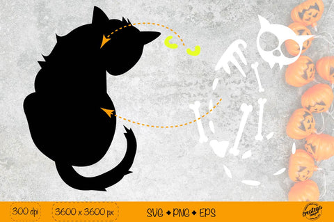 Black cat silhouette SVG| Scary cat Halloween SVG Bundle SVG Createya Design 